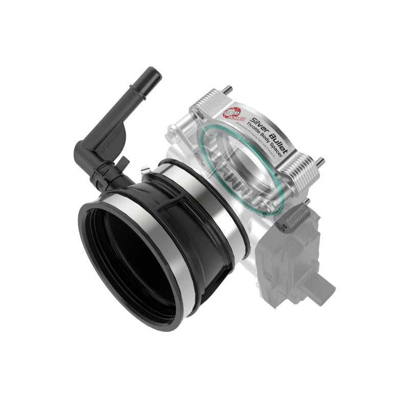 aFe 2020 Vette C8 Silver Bullet Aluminum Throttle Body Spacer Works w/ Factory Intake Only - Silver-SR1 Performance