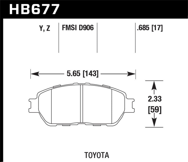 Hawk Lexus 02-03/04-06 ES300/330 Toyota 98-12 Tacoma/Adynl Models Street Perf Ceramic Ft Brake Pads-SR1 Performance