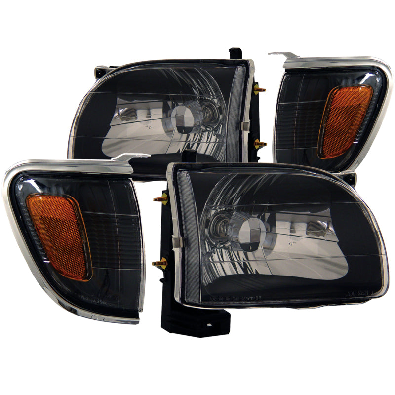 ANZO 2001-2004 Toyota Tacoma Crystal Headlights Black-SR1 Performance
