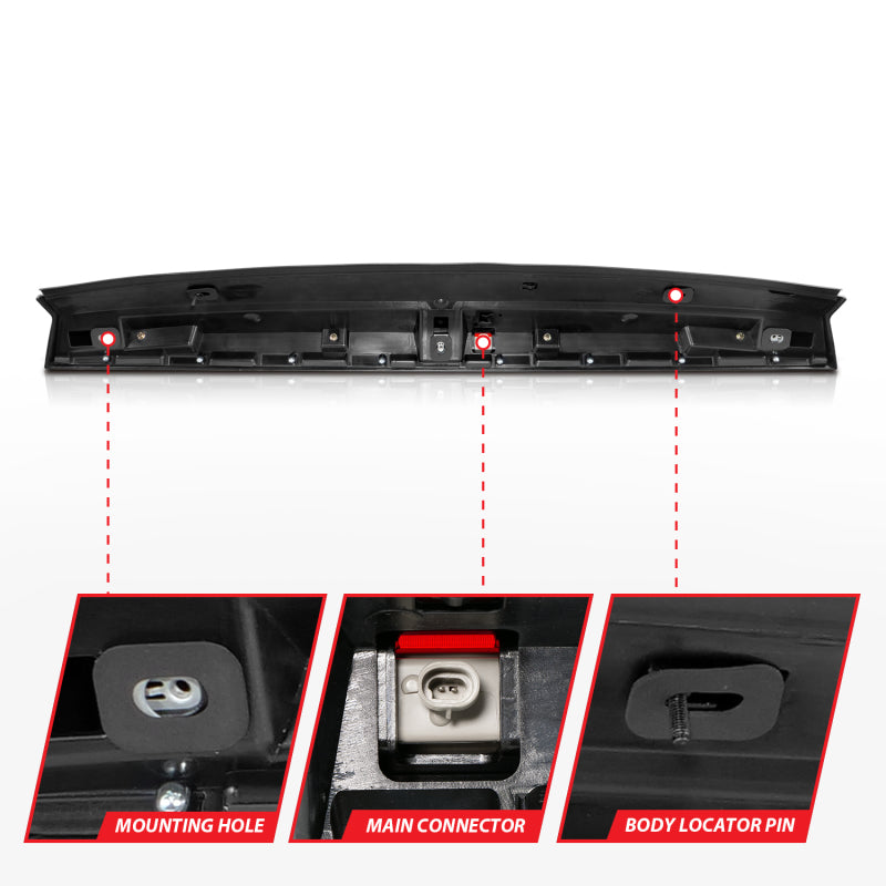 ANZO 2007-2014 Chevrolet Suburban 1500 LED 3rd Brake Light Black Housing Smoke Lens w/ Spoiler 1pc-SR1 Performance