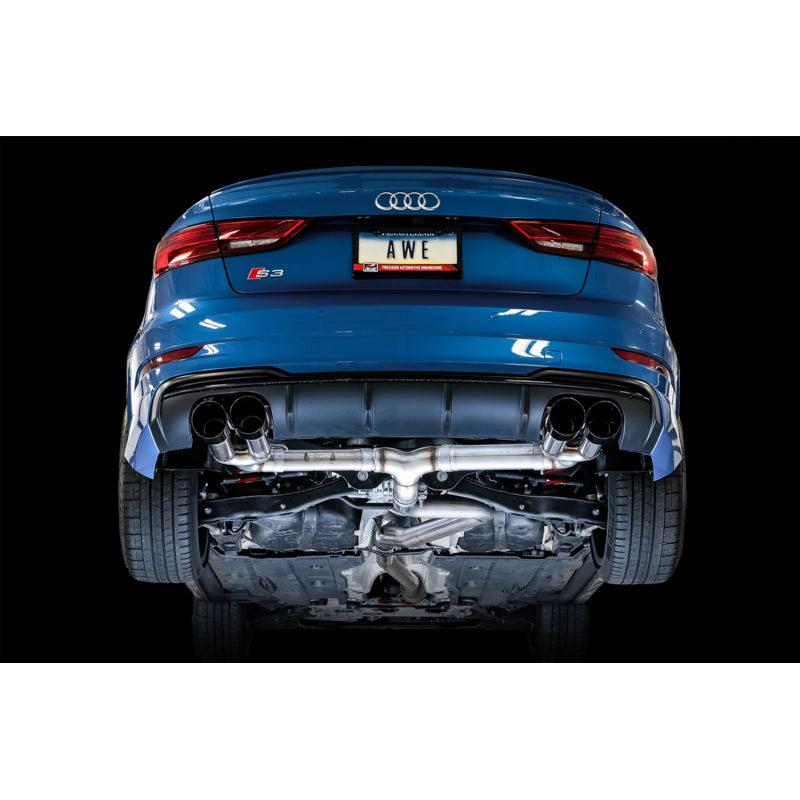 AWE Tuning Audi 8V S3 Track Edition Exhaust w/Diamond Black Tips 102mm-SR1 Performance