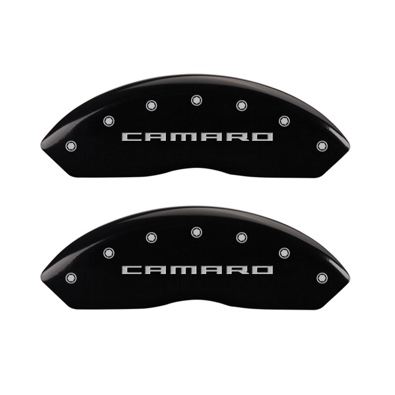 MGP 4 Caliper Covers Engraved Front & Rear Gen 5/Camaro Black finish silver-SR1 Performance