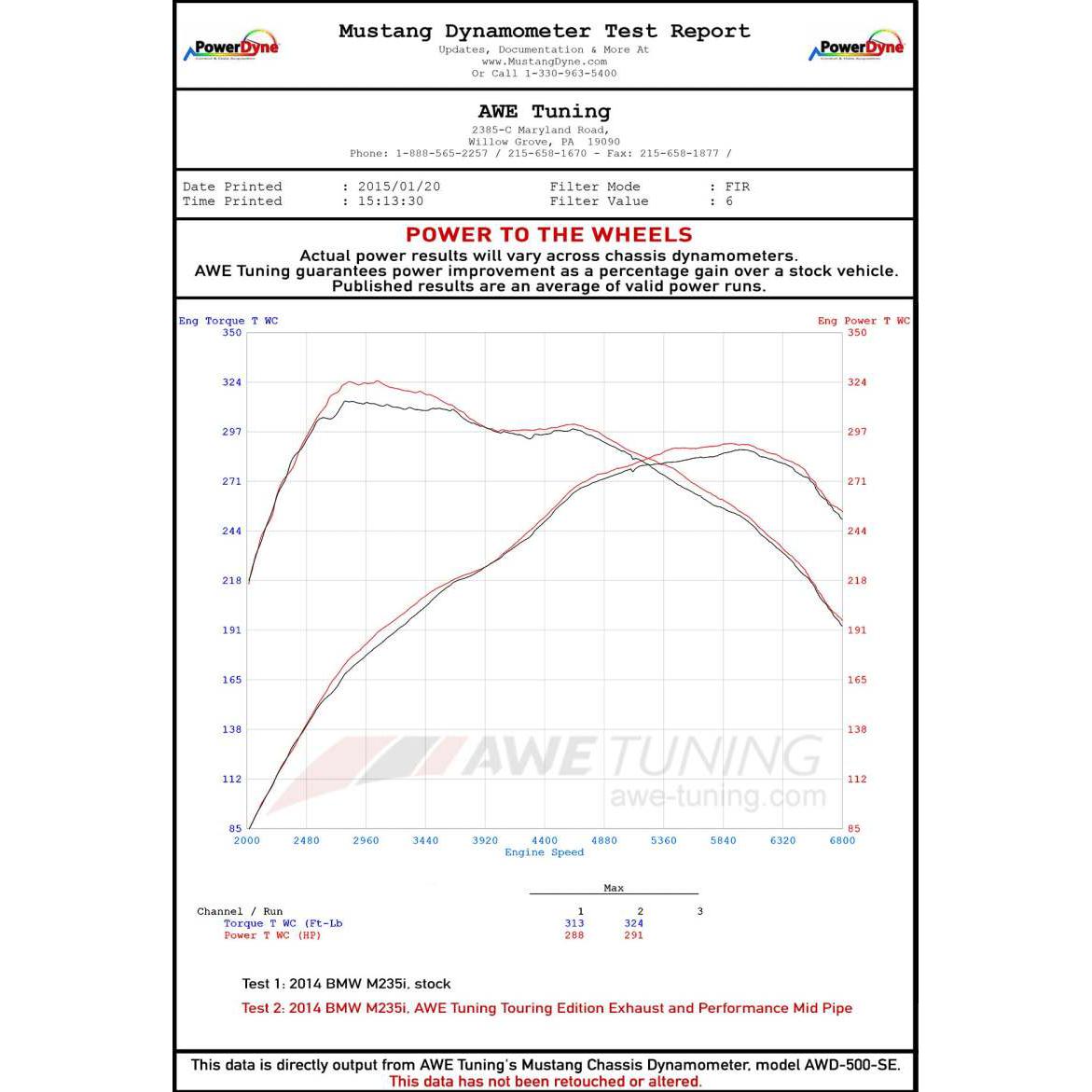 AWE Tuning BMW F22 M235i / M240i Touring Edition Axle-Back Exhaust - Diamond Black Tips (102mm)-SR1 Performance