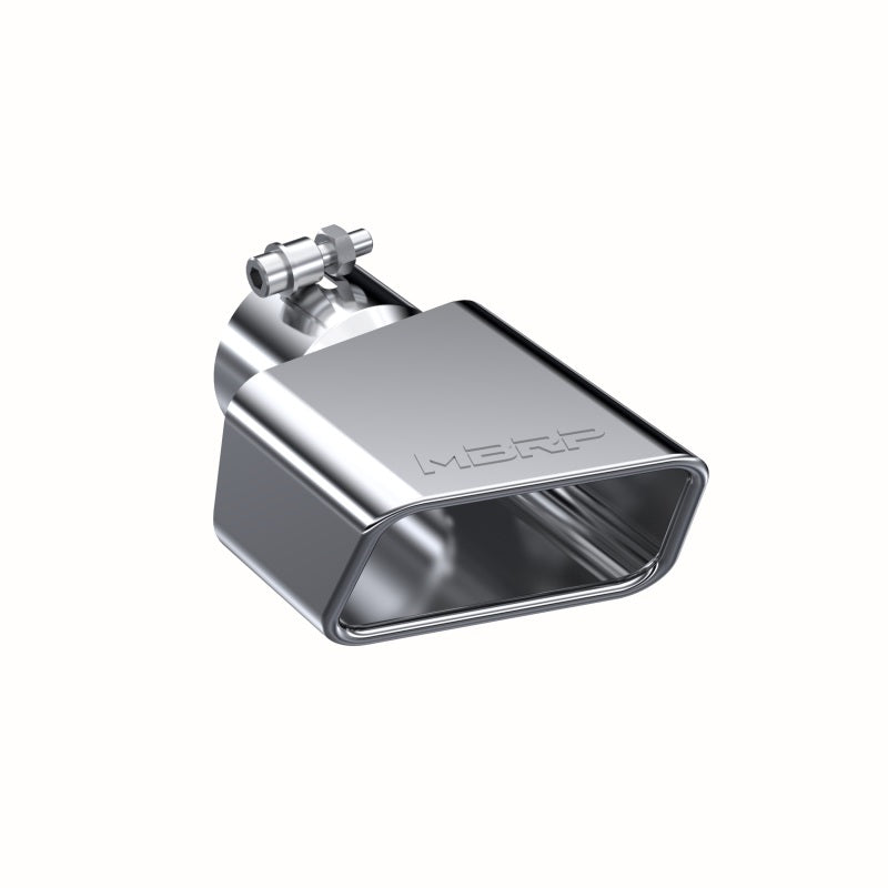 MBRP Universal Tip 4.50in x 2.75in ID Rectangle Angled Cut 3in OD Inlet 7.75in Lgth T304 Driver Side-SR1 Performance