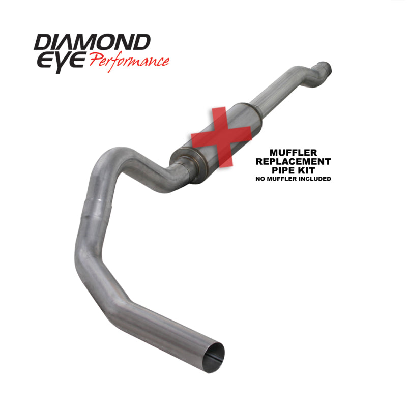 Diamond Eye KIT 4in CB MFLR RPLCMENT PIPE SGL AL: 03-07 FORD 6.0L F250/F350 (Extended Cab Only)-SR1 Performance