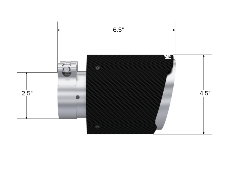 MBRP Universal Carbon Fiber Tip 2.5in ID / 4.5in OD Out / 6.5in Length Angle Cut Dual Wall-SR1 Performance