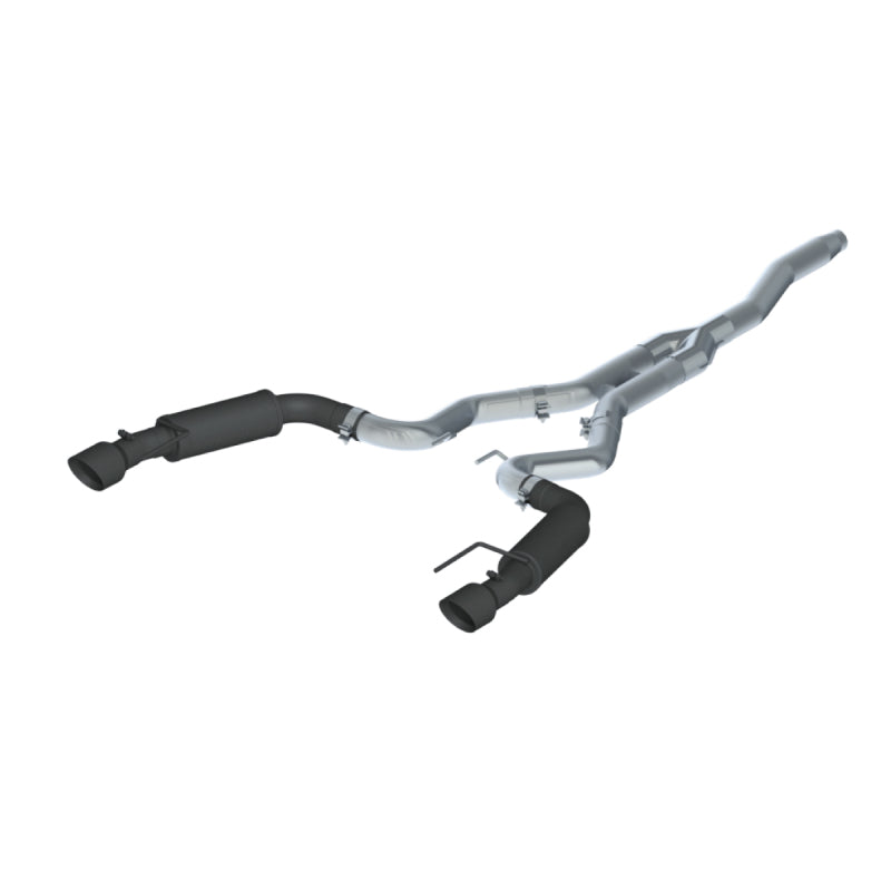 MBRP 15-19 Ford Mustang EcoBoost 2.3L Black 3in Cat Back Dual Split Rear Exit (Race Version)-SR1 Performance