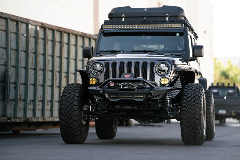 DV8 Offroad Spec Series Front Bumper for Jeep Wrangler JL & Gladiator JT – Heavy-Duty Winch-Ready Off-Road Protection