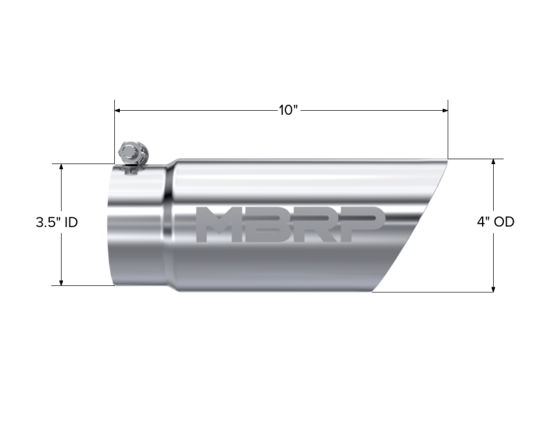 MBRP Universal Tip 3in O.D. Dual Wall Angled 4 inlet 10 length-SR1 Performance