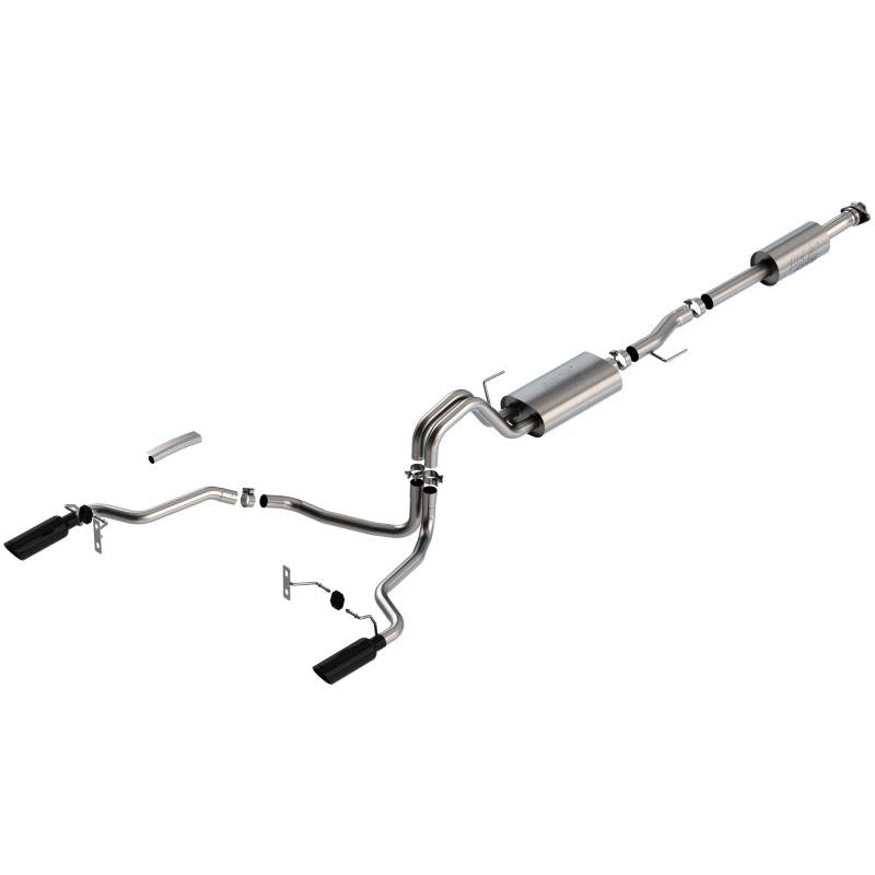 Borla F-150 2021 3.3L CC SB EC STB XL/XLT/Lariat/KR/Plnm/LTD 3/2.25 SRE Cat-Back ATAK Black CHR Tips-SR1 Performance