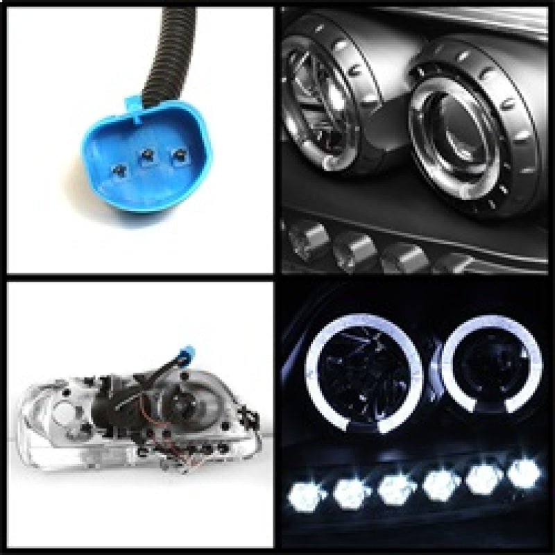 Spyder Ford F150 97-03 Projector - LED Halo Amber Reflctr LED Blk PRO-YD-FF15097-1P-AM-BK-SR1 Performance