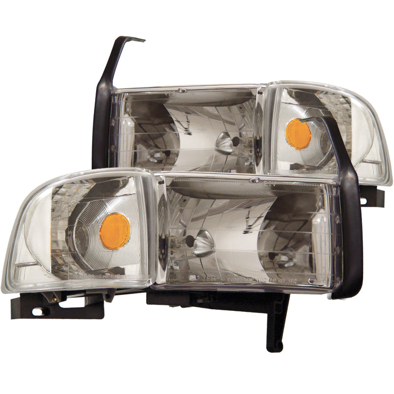 ANZO 1994-2001 Dodge Ram Crystal Headlights Chrome-SR1 Performance