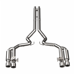 3" Active Shotgun Style Cat-Back (H) 2018-2026 5.0L Mustang w/Polished Tips