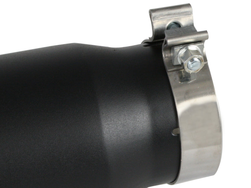 aFe Power Diesel Exhaust Tip Black- 4 in In x 5 out X 12 in Long Bolt On (Right)-SR1 Performance