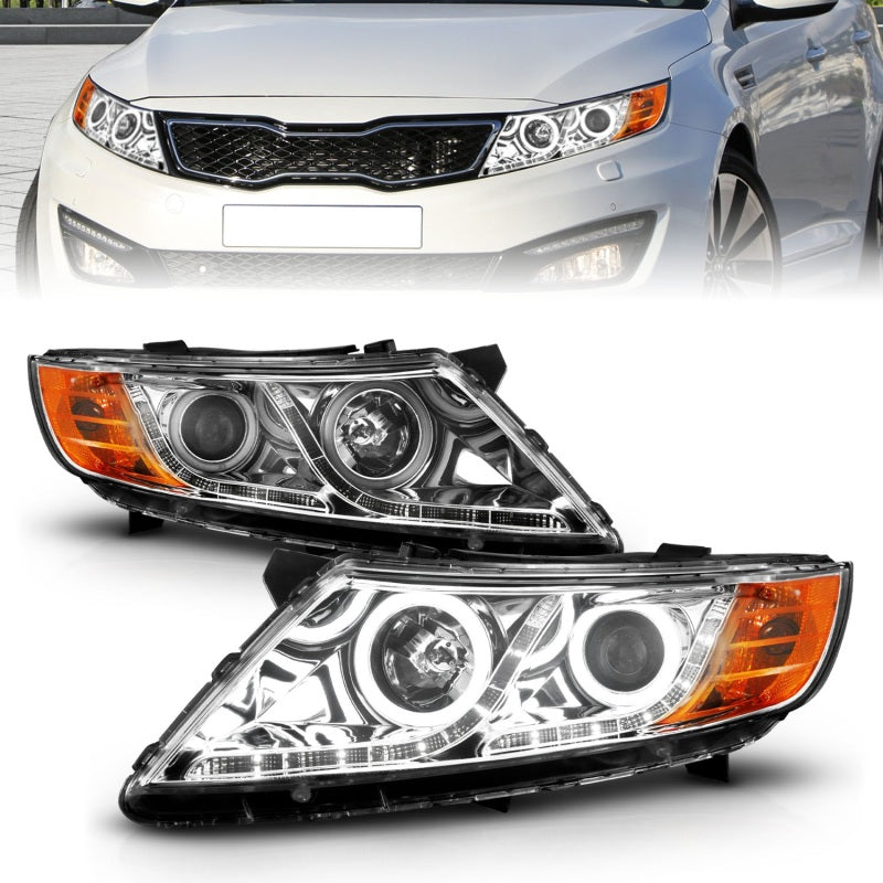 ANZO 2011-2013 Kia Optima Projector Headlights w/ Halo Chrome (CCFL)-SR1 Performance