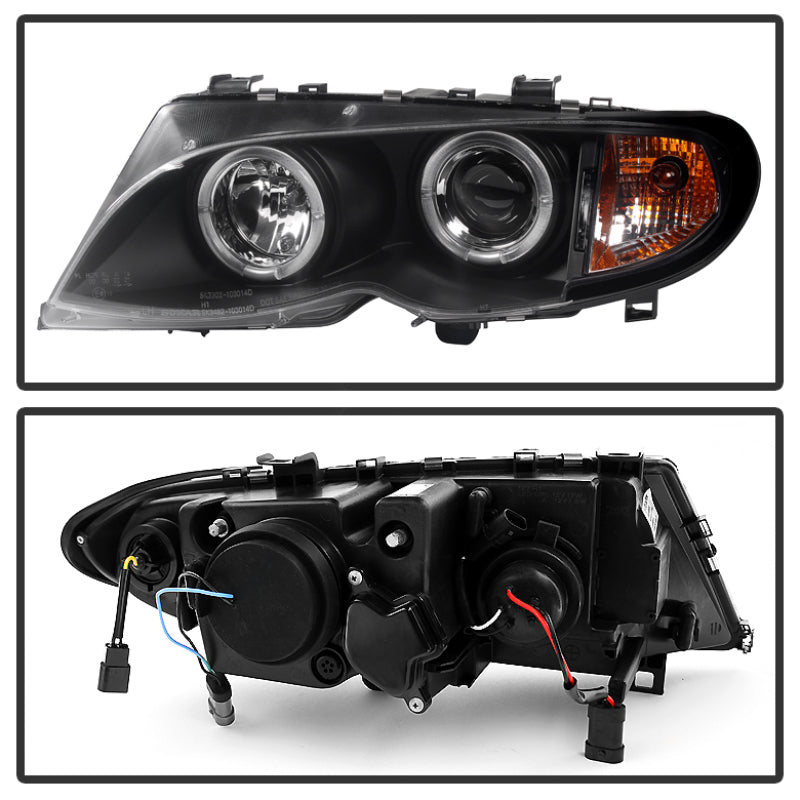 Spyder BMW E46 3-Series 02-05 4DR Projector Headlights 1PC LED Halo Blk PRO-YD-BMWE4602-4D-AM-BK-SR1 Performance