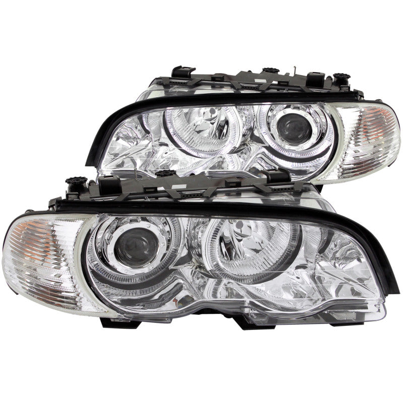 ANZO 2000-2003 BMW 3 Series E46 Projector Headlights w/ Halo Chrome-SR1 Performance