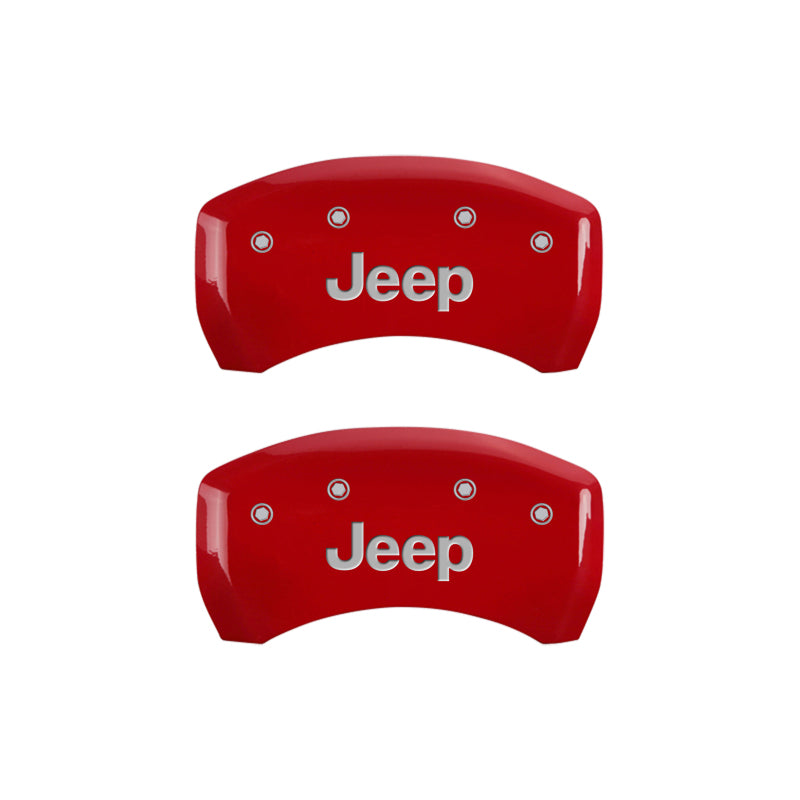MGP 4 Caliper Covers Engraved Front & Rear JEEP Red finish silver-SR1 Performance