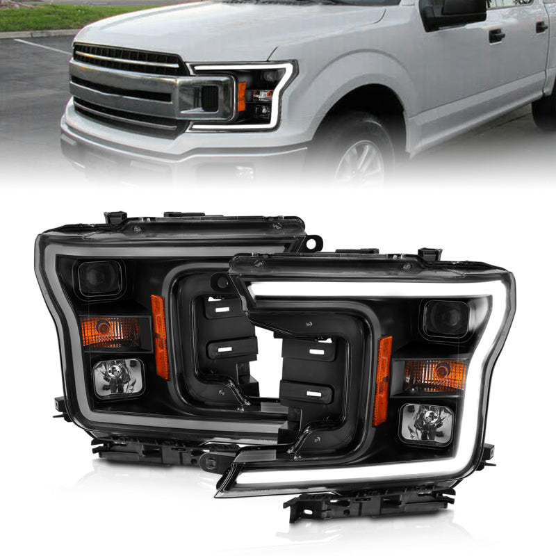 ANZO 2018-2019 Ford F-150 Projector Plank Style H.L. Black Amber (Without Switchback)-SR1 Performance