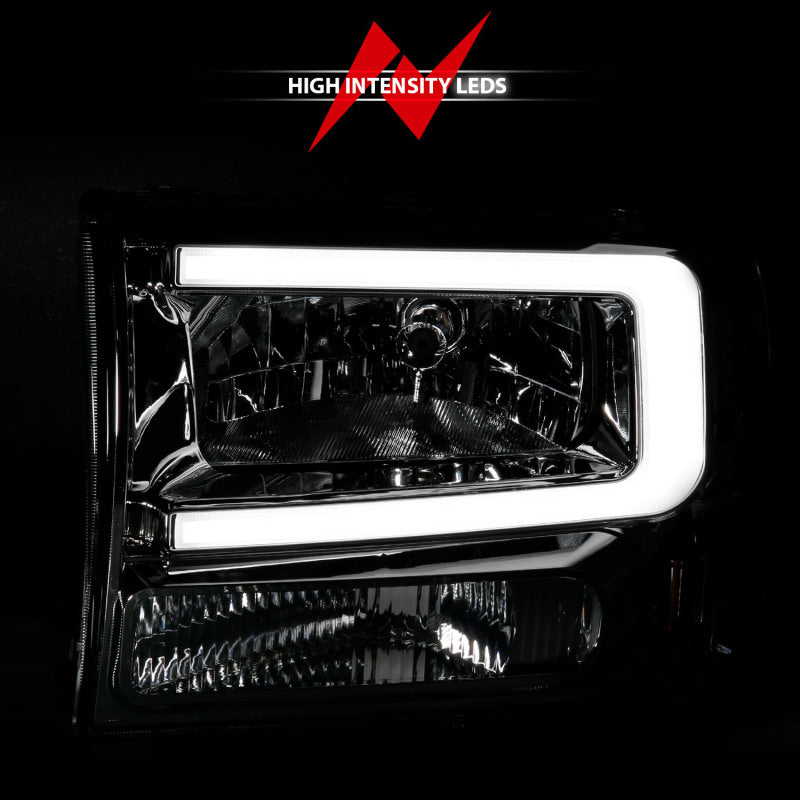 ANZO 99-04 Ford F250/F350/F450/Excursion (excl. 99) Crystal Headlights - w/ Light Bar Chrome Housing-SR1 Performance
