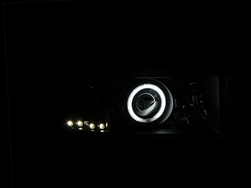 ANZO 1994-2001 Dodge Ram Projector Headlights w/ Halo Black-SR1 Performance
