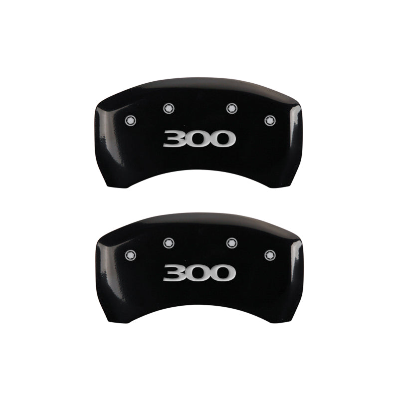 MGP 4 Caliper Covers Engraved Front & Rear 300 Black finish silver-SR1 Performance
