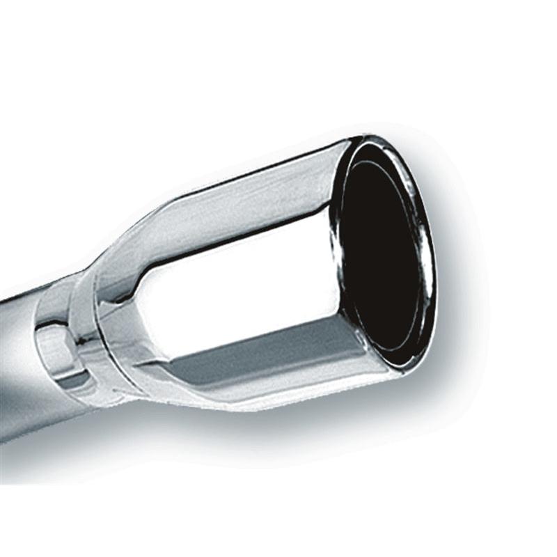 Borla 2.5in Inlet 4in Single Round Rolled Edge Outlet x 8in Long Weld On Exhaust Tip-SR1 Performance