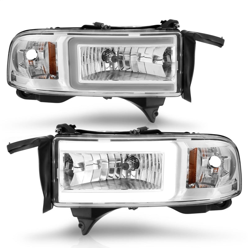 ANZO 94-02 Dodge RAM Crystal Headlight - w/ Light Bar Chrome Housing-SR1 Performance