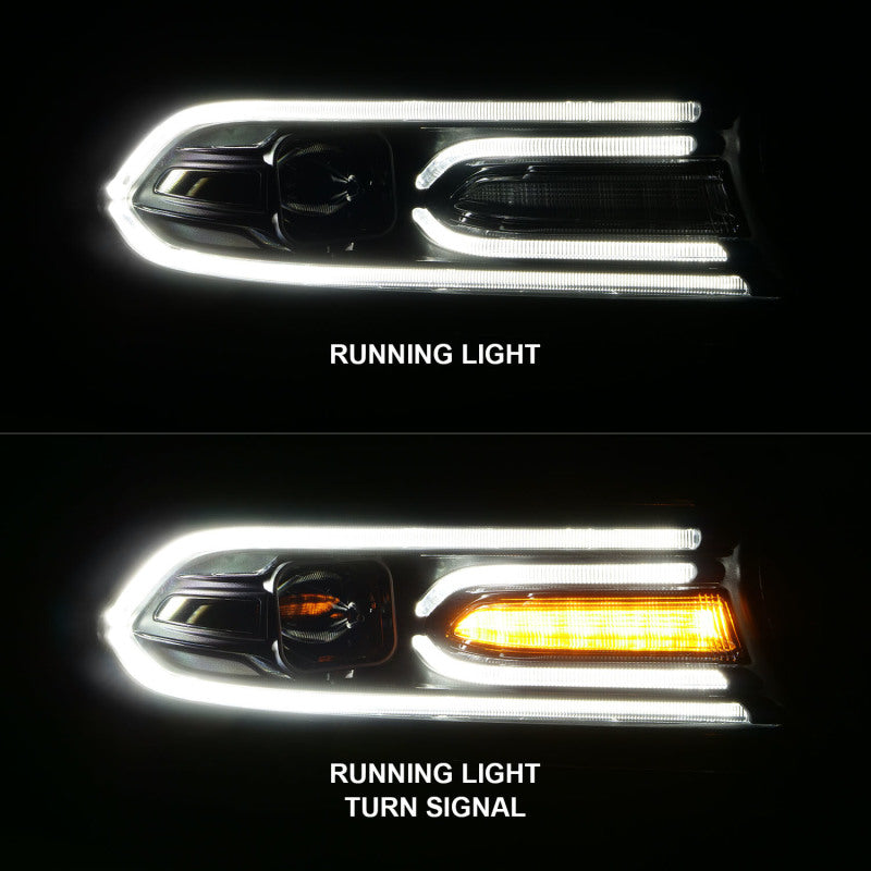ANZO 2015-2018 Dodge Charger Projector Headlights Plank Style Black-SR1 Performance