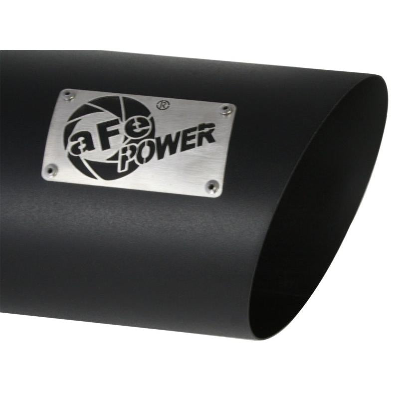 aFe MACHForce XP Exhausts Tips SS-304 EXH Tip 4In x 7Out x 18L Bolt-On (blk)-SR1 Performance