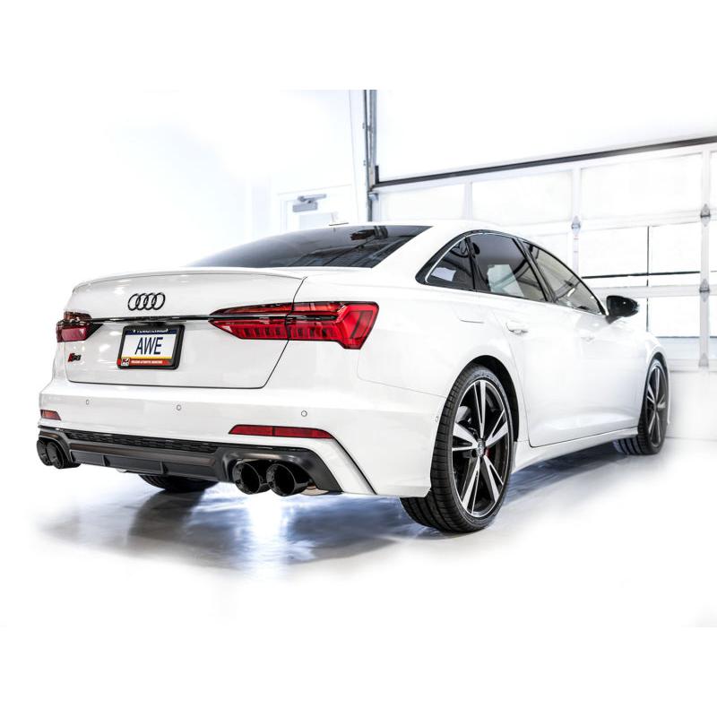 AWE Tuning 19-23 Audi C8 S6/S7 2.9T V6 AWD Track Edition Exhaust - Diamond Black Tips-SR1 Performance
