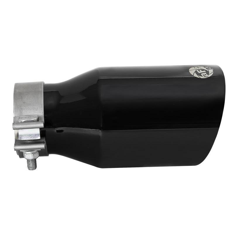 aFe MACH Force-Xp Univ 304 SS Double-Wall Clamp-On Exhaust Tip - Black - 3in Inlet - 4.5in Outlet-SR1 Performance