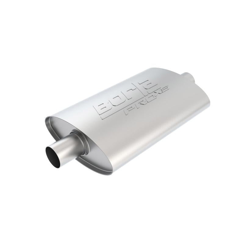 Borla Pro-XS 2inch, 2inch, 14inch x 9-1/2inch x 4inch Oval Cen/Cen w/o Notch Turbo Muffler-SR1 Performance
