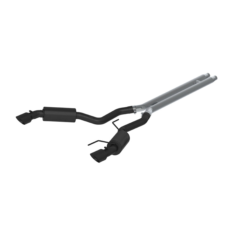 MBRP 15 Ford Mustang GT 5.0 3in Cat Back Dual Split Rear Street Version 4.5in Tips - Black Coated-SR1 Performance