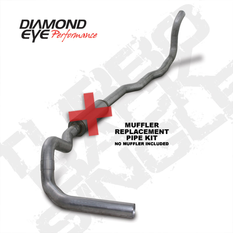 Diamond Eye KIT 4in TB MFLR RPLCMENT PIPE SGL AL: 89-93 DODGE CUMMINS 5.9L-SR1 Performance