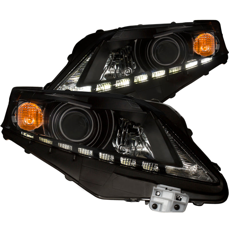 ANZO 2010-2012 Lexus Rx350 Projector Headlights w/ U-Bar Black-SR1 Performance