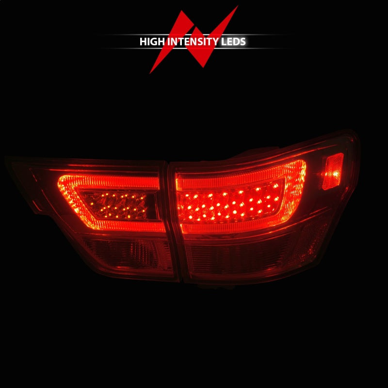 ANZO 11-13 Jeep Grand Cherokee LED Taillights w/ Lightbar Chrome Housing/Clear Lens 4pcs-SR1 Performance