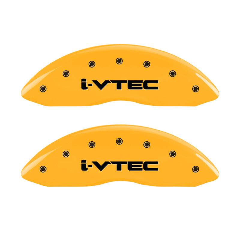 MGP 4 Caliper Covers Engraved Front & Rear i-Vtec Yellow finish black-SR1 Performance