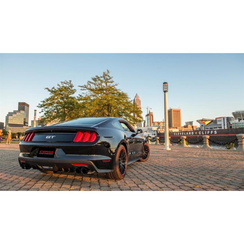 Corsa 2015-2017 Ford Mustang GT 5.0 3in Cat Back Exhaust Black Quad Tips (Sport)-SR1 Performance