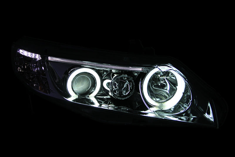 ANZO 2006-2011 Honda Civic Projector Headlights w/ Halo Chrome (CCFL)-SR1 Performance