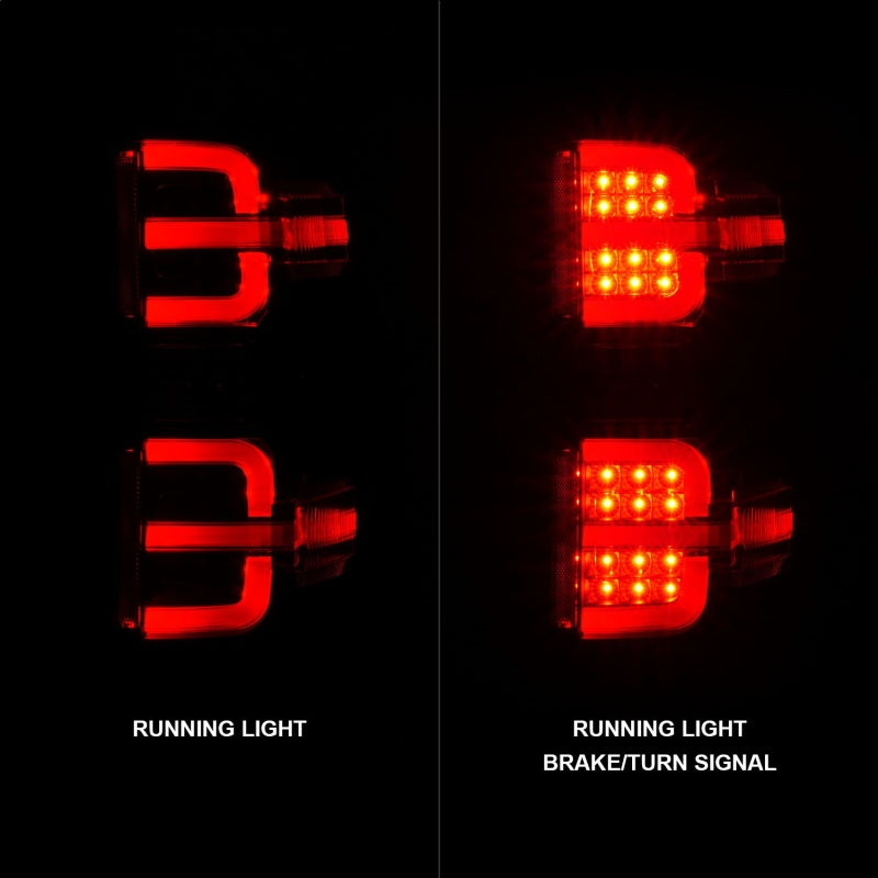 ANZO 15-19 Chevy Silverado 2500HD/3500HD (Halgn Only) LED Tail Lights w/Black Light Bar & Clear Lens-SR1 Performance