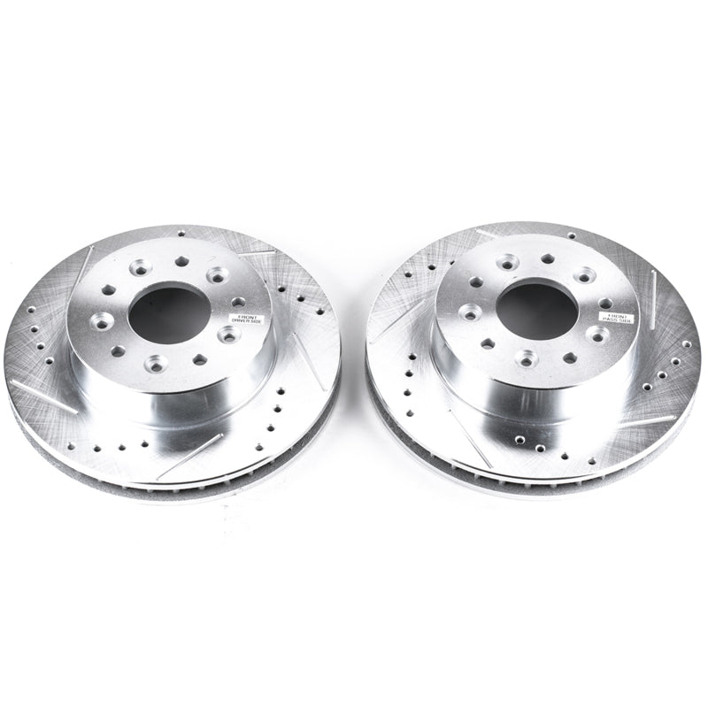 Power Stop 63-82 Chevrolet Corvette Front Evolution Drilled & Slotted Rotors - Pair-SR1 Performance