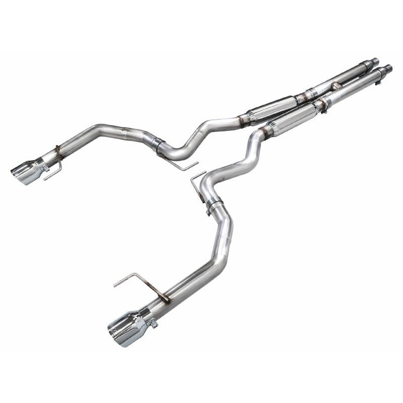 AWE 2024 Ford Mustang GT Fastback S650 RWD Track Edition Catback Exhaust w/ Dual Chrome Silver Tips-SR1 Performance