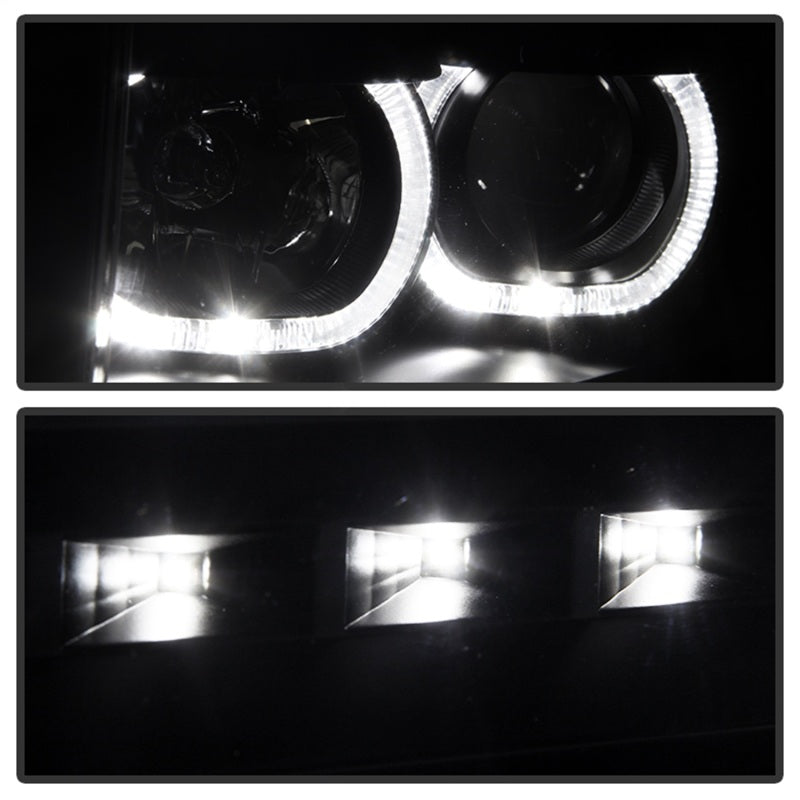 Xtune Ford F150 09-14 Projector Headlights Halogen Model Only LED Halo Black PRO-JH-FF15009-CFB-BK-SR1 Performance
