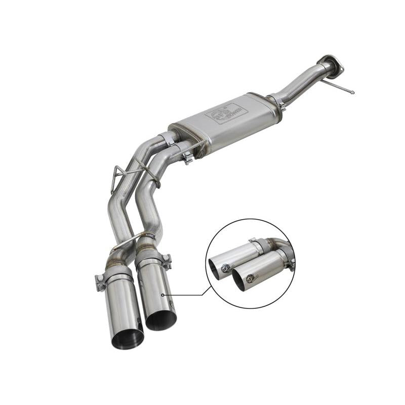 aFe Rebel Series 3in. to 2.5in. 409 SS C/B Exhaust 11-14 Ford F-150 V6-3.5L (tt) - Polished Tip-SR1 Performance