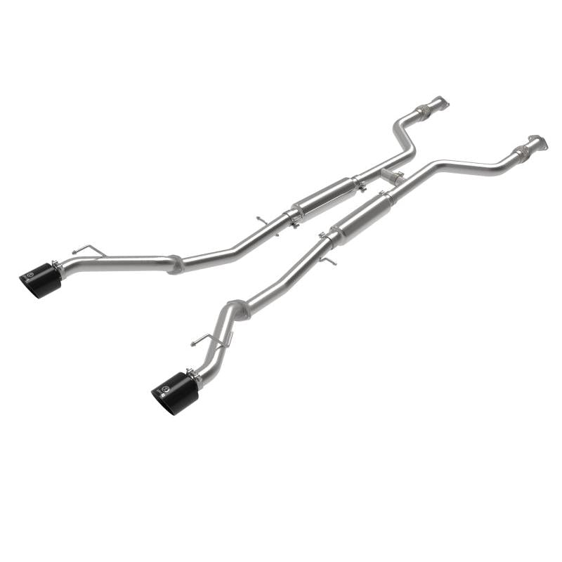 aFe Nissan Z 23-23 V6-3.0L Takeda 2-1/2in 304 Stainless Steel Cat-Back Exhaust System w/ Black Tips-SR1 Performance