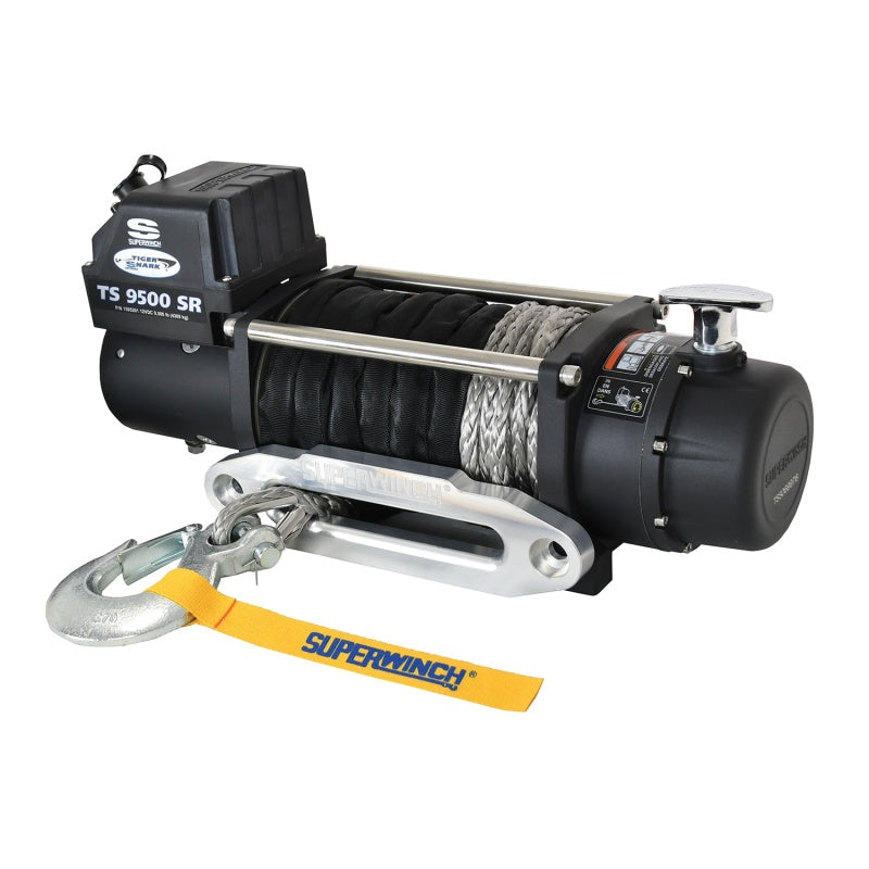 Superwinch 9500 LBS 12V DC 3/8in x 80ft Synthetic Rope Tiger Shark 9500 Winch-SR1 Performance