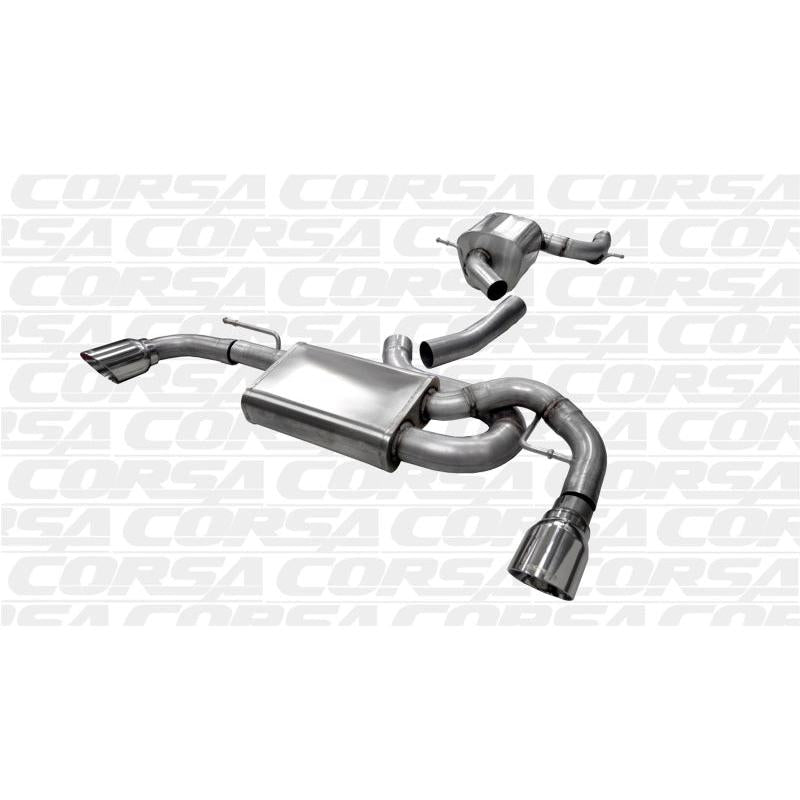 Corsa 2010-2014 Volkswagen GTI Mk6 Polished Touring 3.0in Cat-Back Dual Exit Polished Pro-SeriesTips-SR1 Performance
