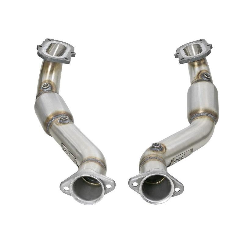 aFe POWER 14-18 Chevrolet Corvette C7 & Z06 Twisted Steel 3in 304 Stainless Steel Mid Pipe w/ Cat-SR1 Performance