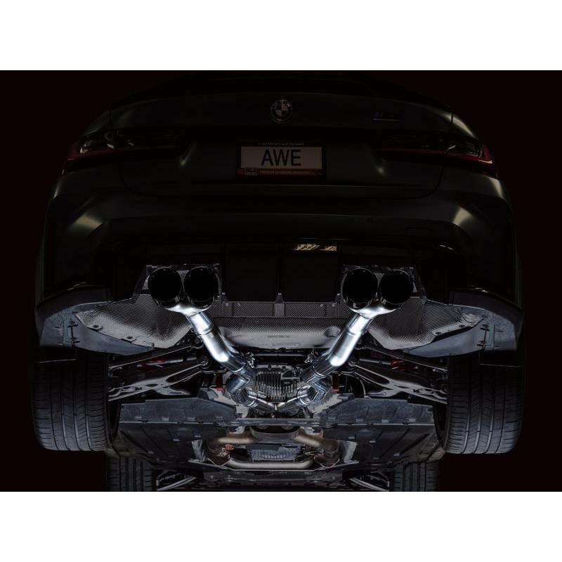 AWE Track Edition Catback Exhaust for BMW G8X M3/M4 - Diamond Black Tips-SR1 Performance